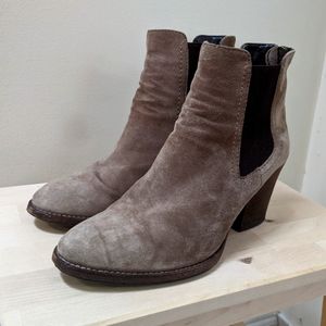 Aquatalia suede brown booties, 3 in heel